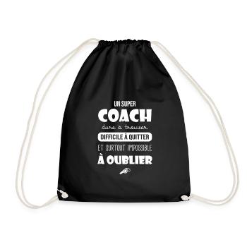 Super coach cadeau coach entrianeur équipe sport - Sac de sport léger - noir - Devant