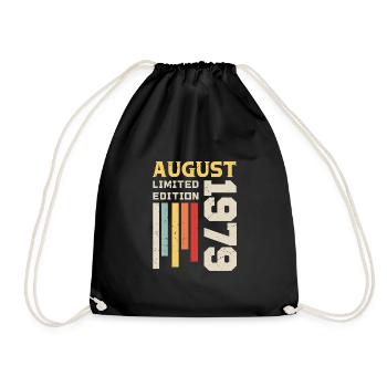 Août 1979 - Cadeau anniversaire Août 1979 Août - Sac de sport léger - noir - Devant