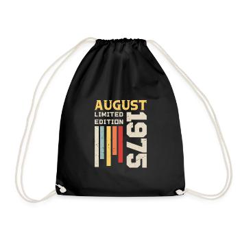 August 1975 - Birthday Gift August 1975 August - Drawstring Bag - black - Front