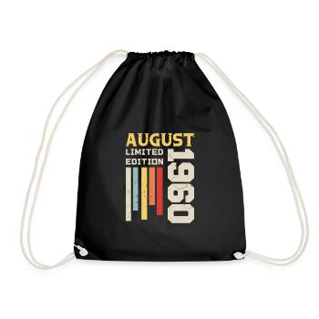 Août 1960 - Cadeau anniversaire Août 1960 Août - Sac de sport léger - noir - Devant