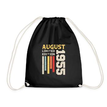 August 1955 - Birthday Gift August 1955 August - Drawstring Bag - black - Front