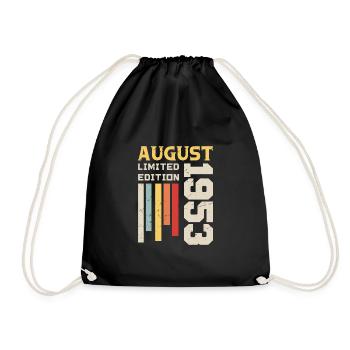August 1953 - Birthday gift August 1953 August - Drawstring Bag - black - Front