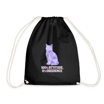 Chat géométrique – 100% Attitude - Sac de sport léger - noir - Devant