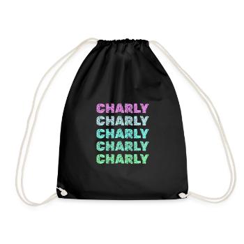 First name Charly - Drawstring Bag - black - Front