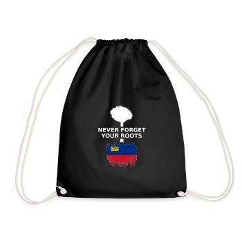 Liechtenstein Flagge Never Forget Your Roots - Turnbeutel - Schwarz - Vorne