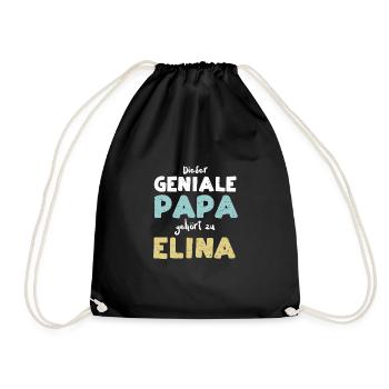 Dieser Geniale Papa Gehört Zu Elina - Turnbeutel - Schwarz - Vorne
