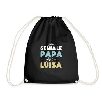 Dieser Geniale Papa Gehört Zu Luisa - Turnbeutel - Schwarz - Vorne