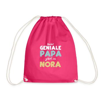 Dieser Geniale Papa Gehört Zu Nora - Turnbeutel - Fuchsia - Vorne