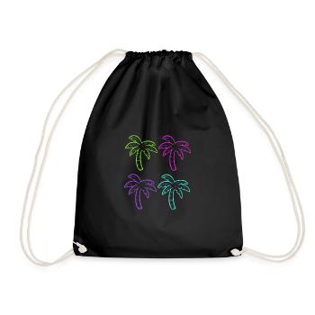Mehrfarbige Palmen Innenarchitekt Geschenk - Turnbeutel - Schwarz - Vorne