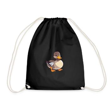 Cute Baby Duck - Drawstring Bag - black - Front