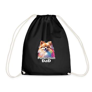 Lustiges Pomeranian Zwergspitz für Hundepapa Dad - Turnbeutel - Schwarz - Vorne