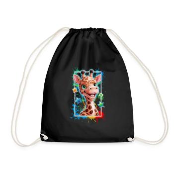 Graffiti de girafe - Sac de sport léger - noir - Devant