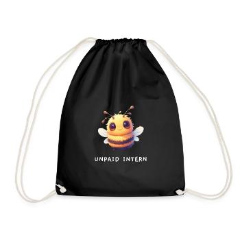 Sweet Bee "Unpaid Intern" Intern Saying - Drawstring Bag - black - Front