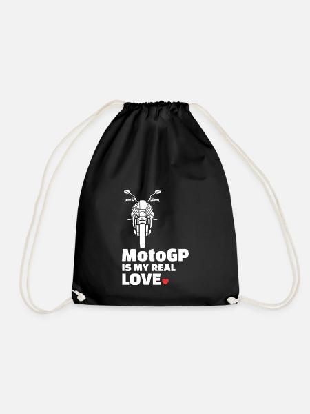 I love Motogp - Drawstring Bag - black