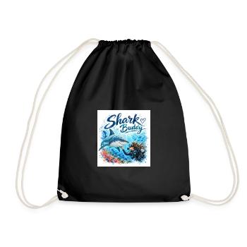 Shark Buddy Underwater Friend - Drawstring Bag - black - Front
