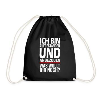 Lustige Sprüche Arbeit funny Sprüche Geschenkidee - Turnbeutel - Schwarz - Vorne