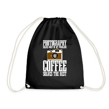 Photography Solves Most Of My Problems 4 - Drawstring Bag - black - Front