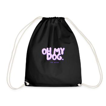 Oh my dog. - Drawstring Bag - black - Front