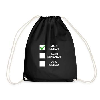 Maison construite (plantée dans un arbre, enfant engendré) blanche - Sac de sport léger - noir - Devant
