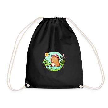 Chill Capybara au soleil Illustration - Sac de sport léger - noir - Devant