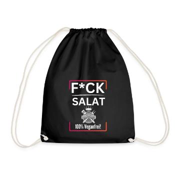 FCK Salat-100% Veganfrei-BBQ FCK Salat - Turnbeutel - Schwarz - Vorne