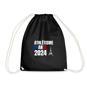 Leichtathletik Frankreich Fangeschenk - Turnbeutel - Schwarz - Vorne