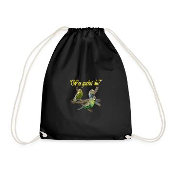 Wellensittiche - Turnbeutel - Schwarz - Vorne