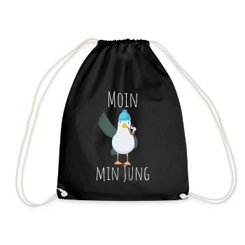 Moin min Jung - Turnbeutel - Schwarz - Vorne