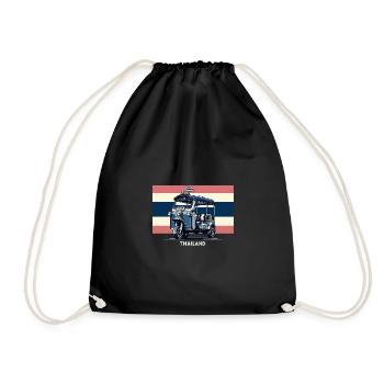 Thailand Tuk-Tuk (Taxi / Autorickshaw) - Drawstring Bag - black - Front