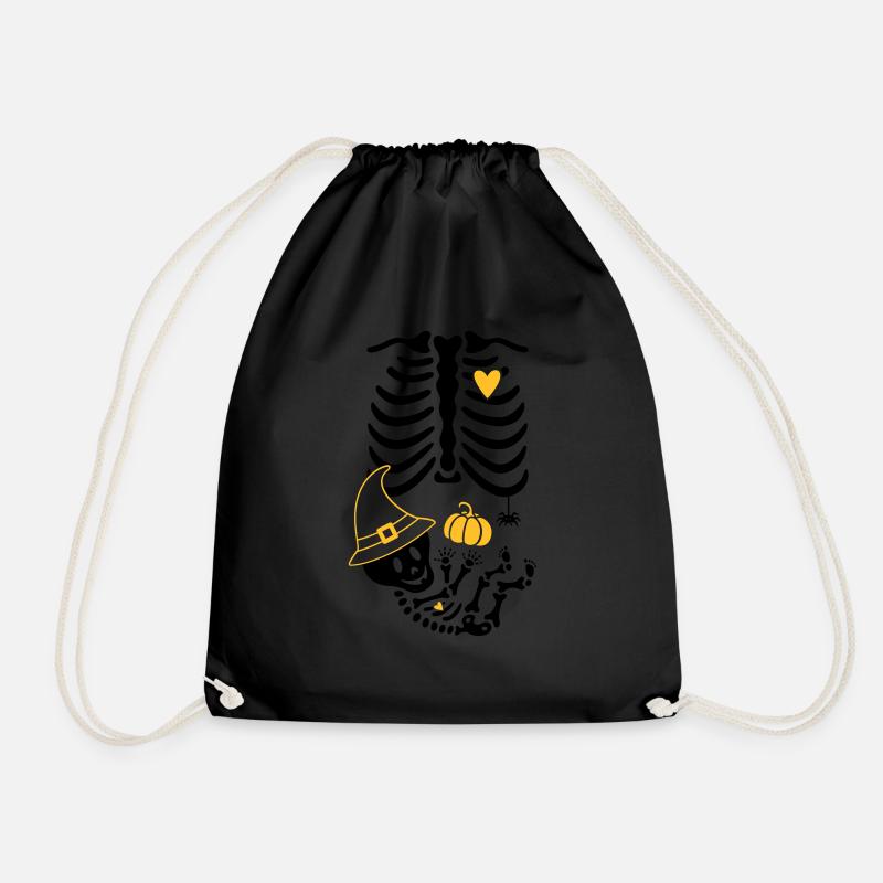 Maternity Skeleton Witch Hat - Drawstring Bag - black