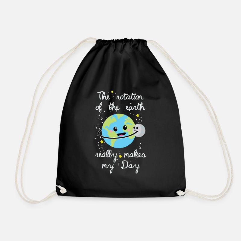 Rotation make my day. - Drawstring Bag - black