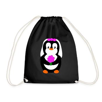 pengiun bride Pinguinbraut - Turnbeutel - Schwarz - Vorne