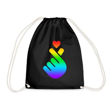 K Pop Coeur, Corée, K-Pop, Musique, Symbole, Gay Pride - Sac de sport léger - noir - Devant