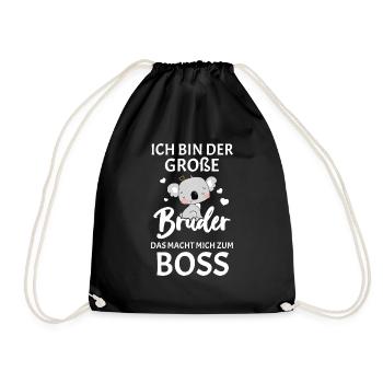 Großer Bruder Ich Bin Der Boss - Panda - Turnbeutel - Schwarz - Vorne