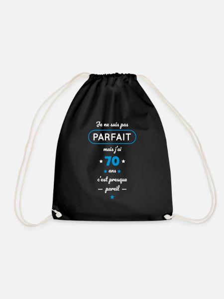 Anniversaire 70 ans - Pas parfait mais j'ai 70 ans - Sac de sport léger - noir