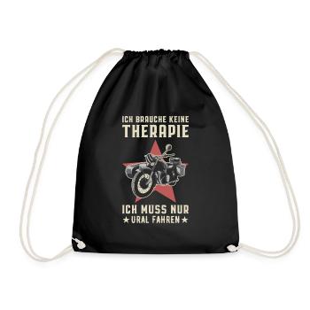 Therapie Ural Beiwagen Motorradgespann Motorrad - Turnbeutel - Schwarz - Vorne