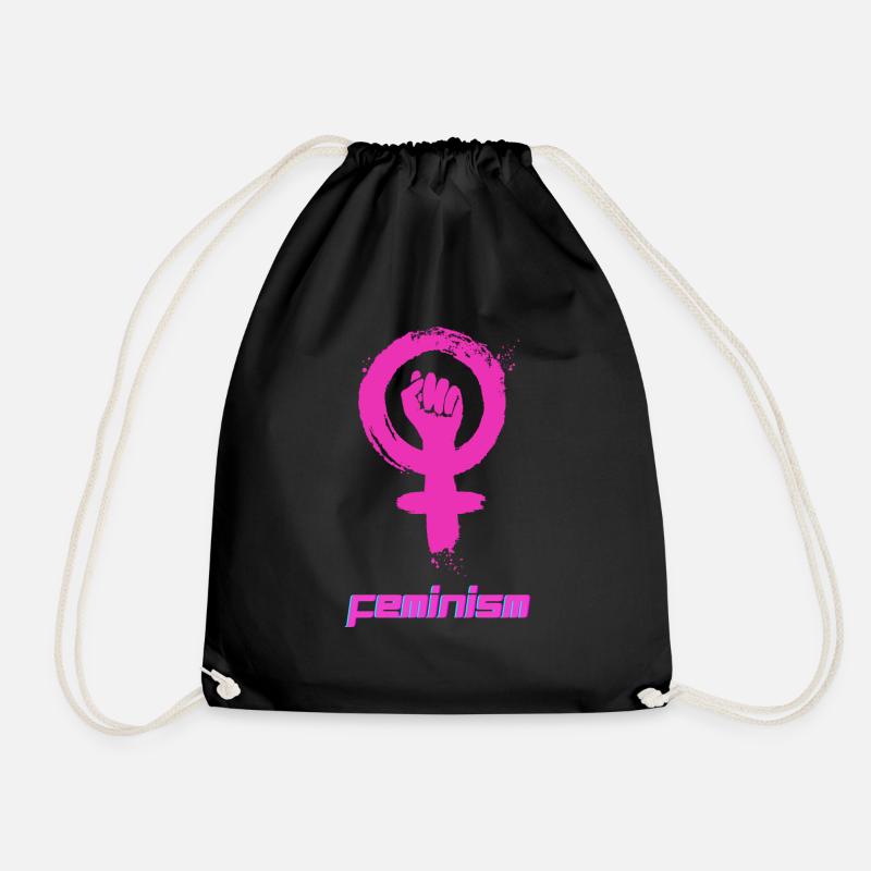 Stolze Feministin - Turnbeutel - Schwarz