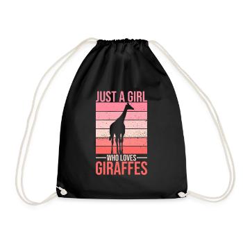 Just a girl who loves giraffes Quote for a Giraffe - Turnbeutel - Schwarz - Vorne