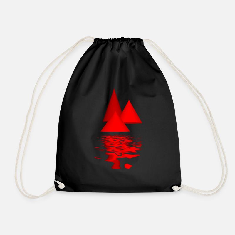 red cones - Drawstring Bag - black