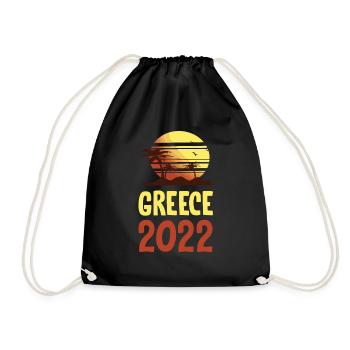 Greece 2022 Palm Trees - Drawstring Bag - black - Front