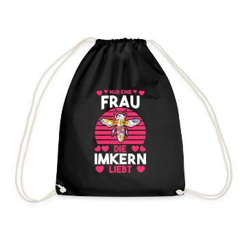 Biene Bienen Imkerei Imker - Turnbeutel - Schwarz - Vorne