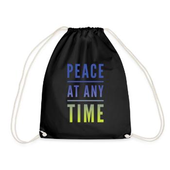 Peace At Any Time - Turnbeutel - Schwarz - Vorne