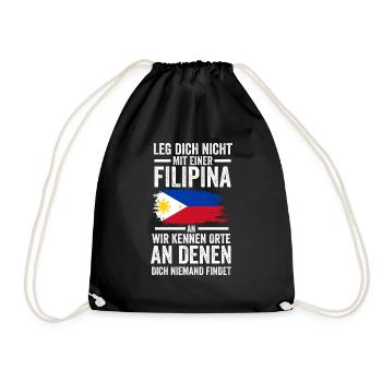 Philippinen Filipina Philippinisches - Turnbeutel - Schwarz - Vorne