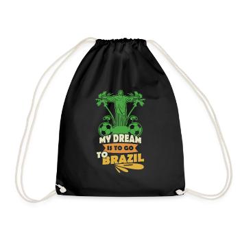 Brazil - Drawstring Bag - black - Front