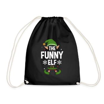 Elfe de cadeau de Noël de famille assorti de groupe - Sac de sport léger - noir - Devant