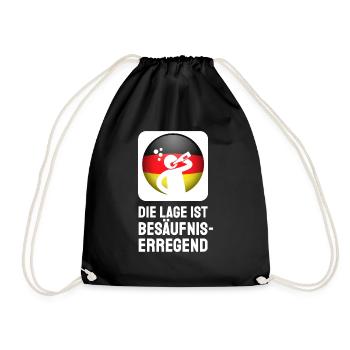 Die Lage ist Besäufniserregend Deutschland Flagge - Turnbeutel - Schwarz - Vorne