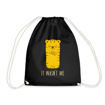 It wasn't me- Tiger (b) - Drawstring Bag - black - Front