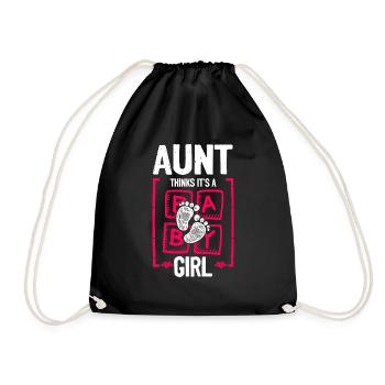 Aunt Thinks It's a Girl Gender Reveal Funny Baby - Turnbeutel - Schwarz - Vorne