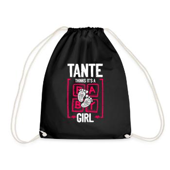 Tante Thinks It's a Girl Gender Reveal Funny Baby - Turnbeutel - Schwarz - Vorne