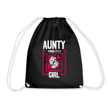 Aunty Thinks It's a Girl Gender Reveal Funny Baby - Turnbeutel - Schwarz - Vorne